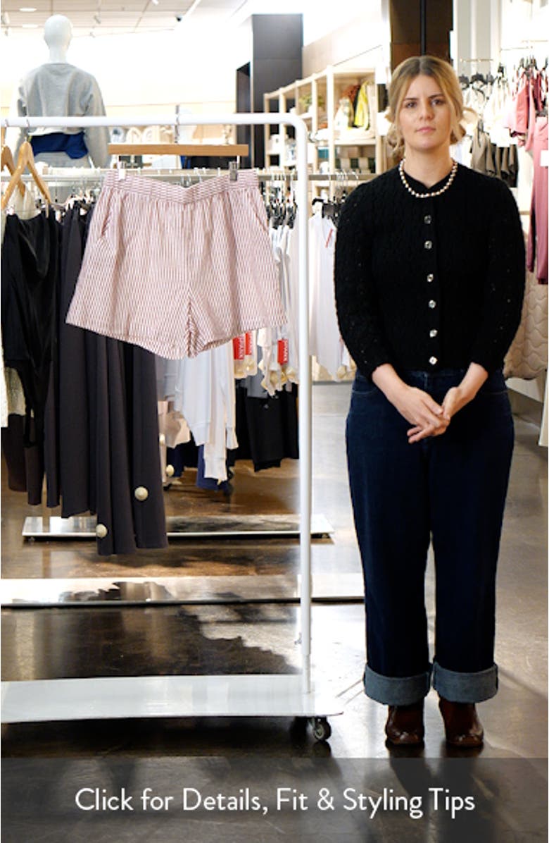 Shoreline Stripe Cotton Cover-Up Shorts, sales video thumbnail