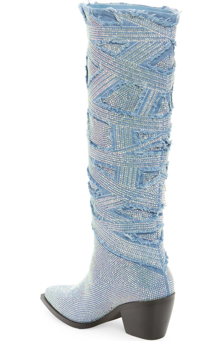 AZALEA WANG Domingo Pointed Toe Boot, Alternate, color, Denim