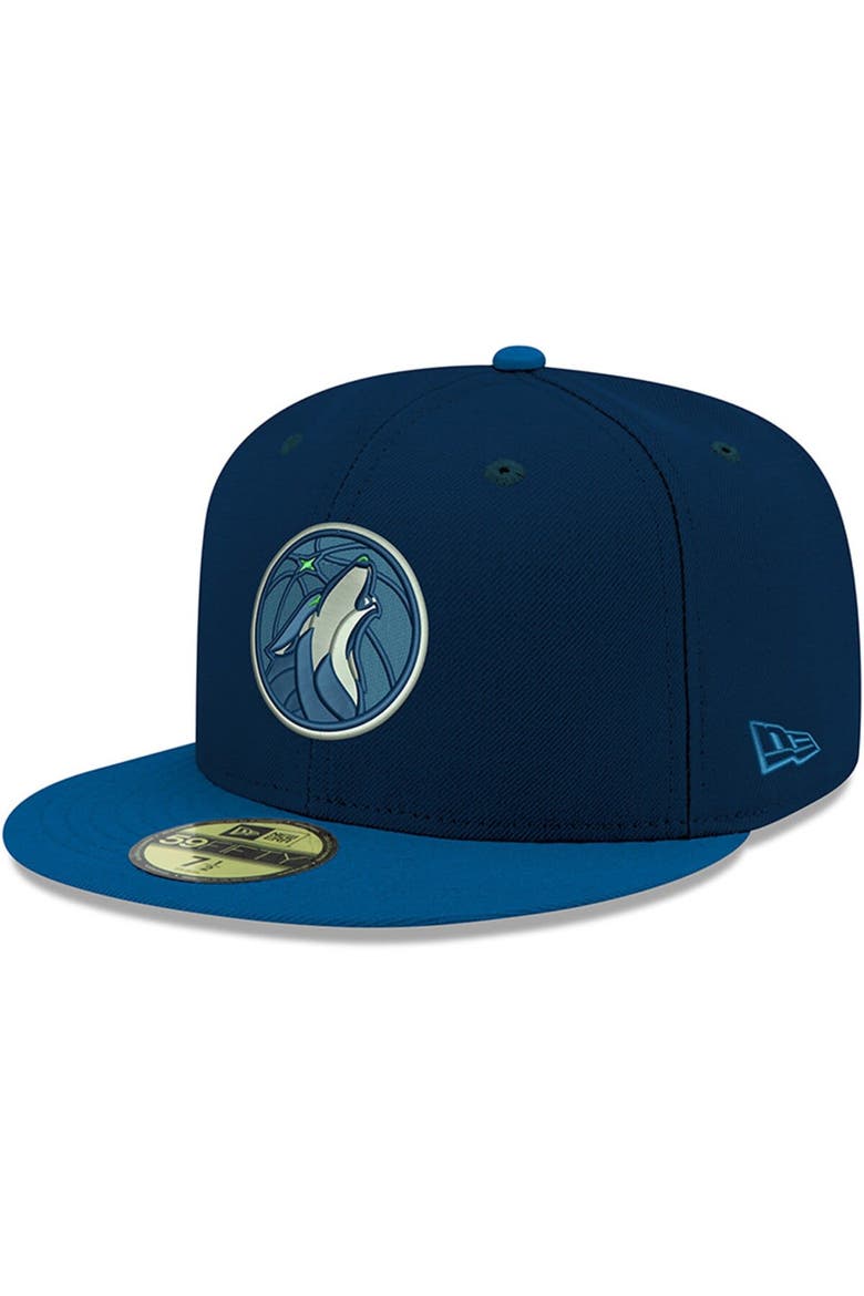 Men's New Era Navy Minnesota Timberwolves Official Team Color 2Tone 59FIFTY Fitted Hat, Main, color, Navy