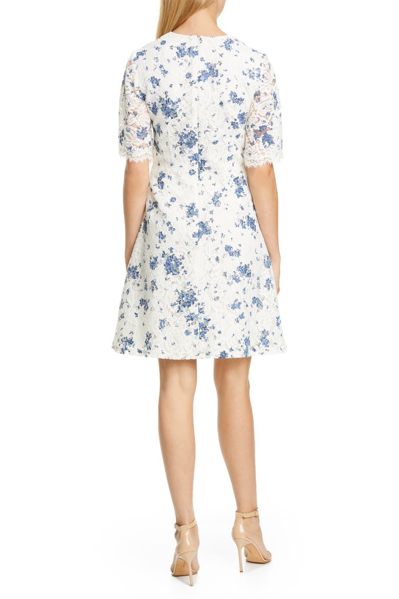 Print Lace A-Line Dress, Alternate, color, IVORY MULTI