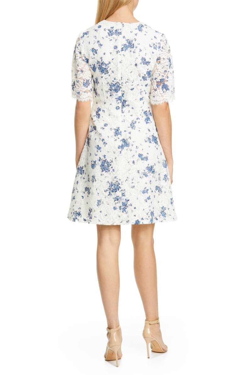 Lela Rose Print Lace A-Line Dress, Alternate, color,