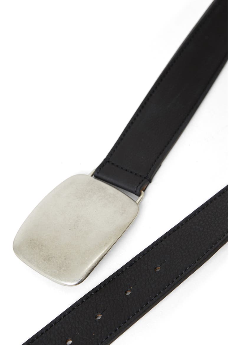Leighton Leather Belt, Alternate, color, BLACK SILVER