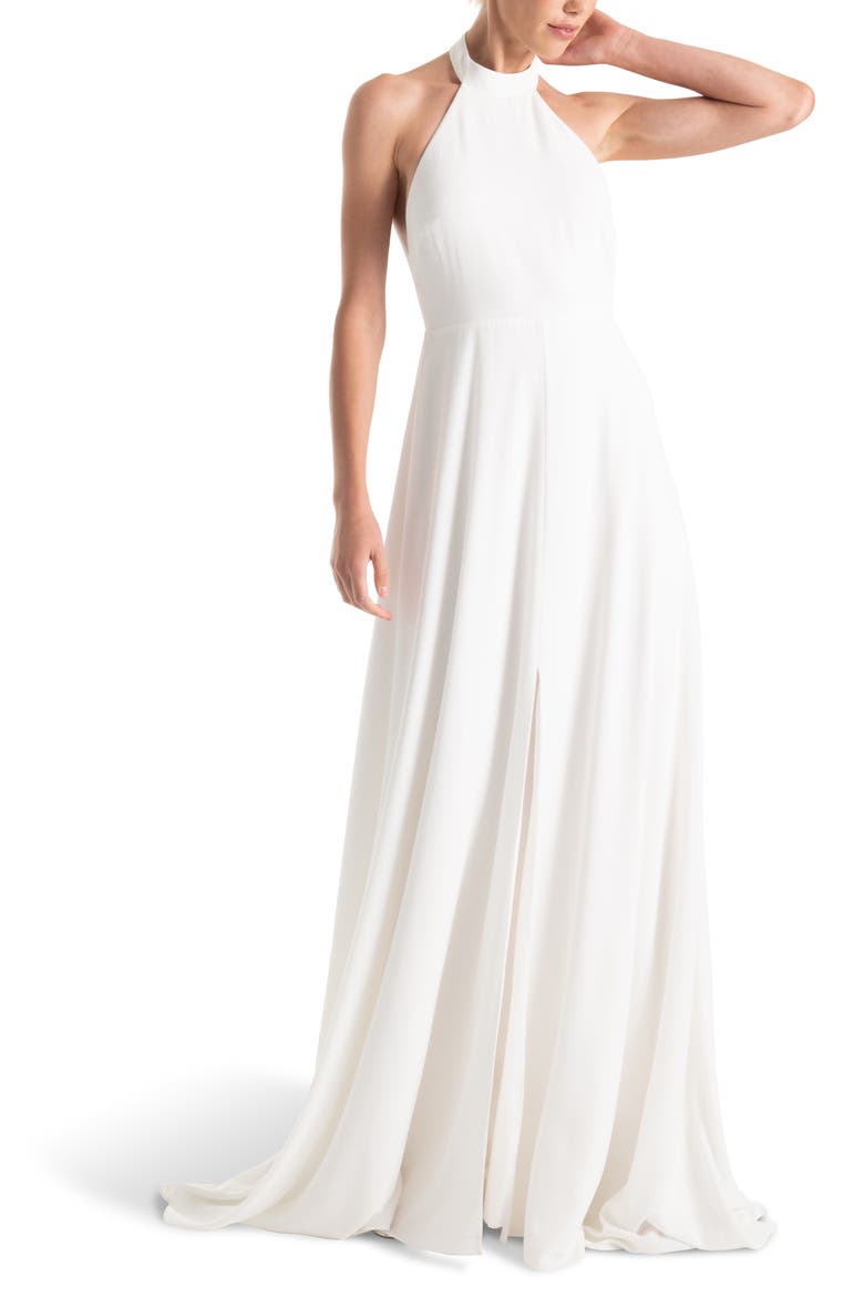Courtney Halter Wedding Dress, Main, color, WHITE