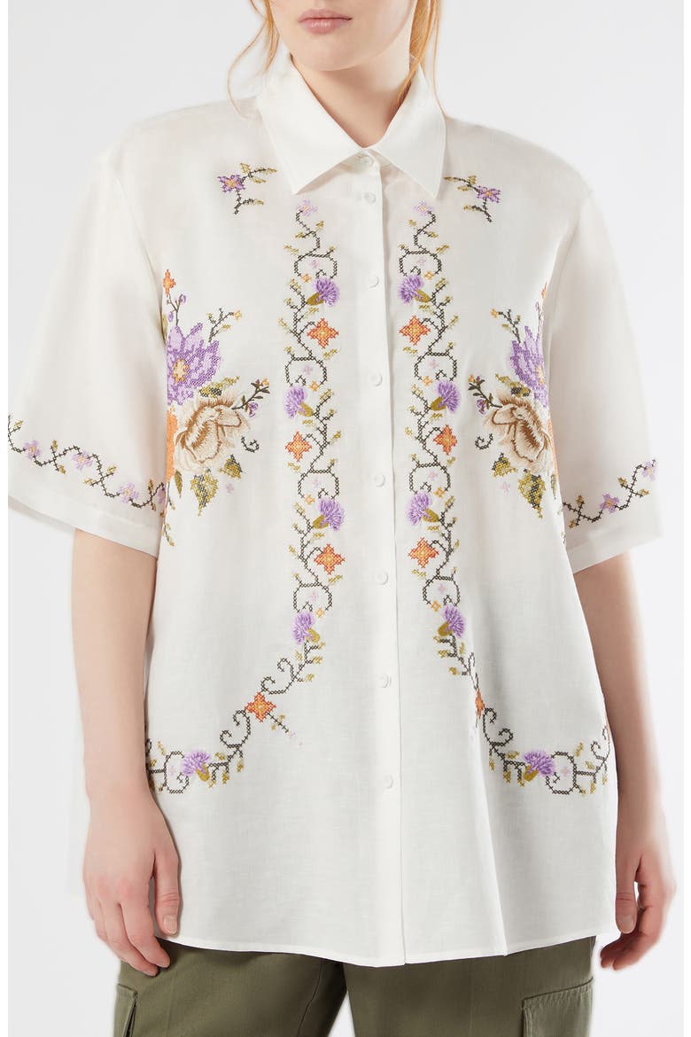 Emblema Woven Shirt, Main, color, IVORY