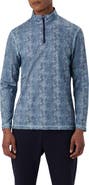 Bugatchi Anthony OoohCotton® Abstract Print Quarter Zip Pullover