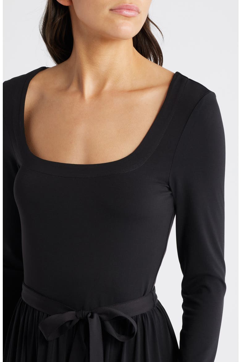 Nieve Long Sleeve Jersey Dress, Alternate, color, BLACK