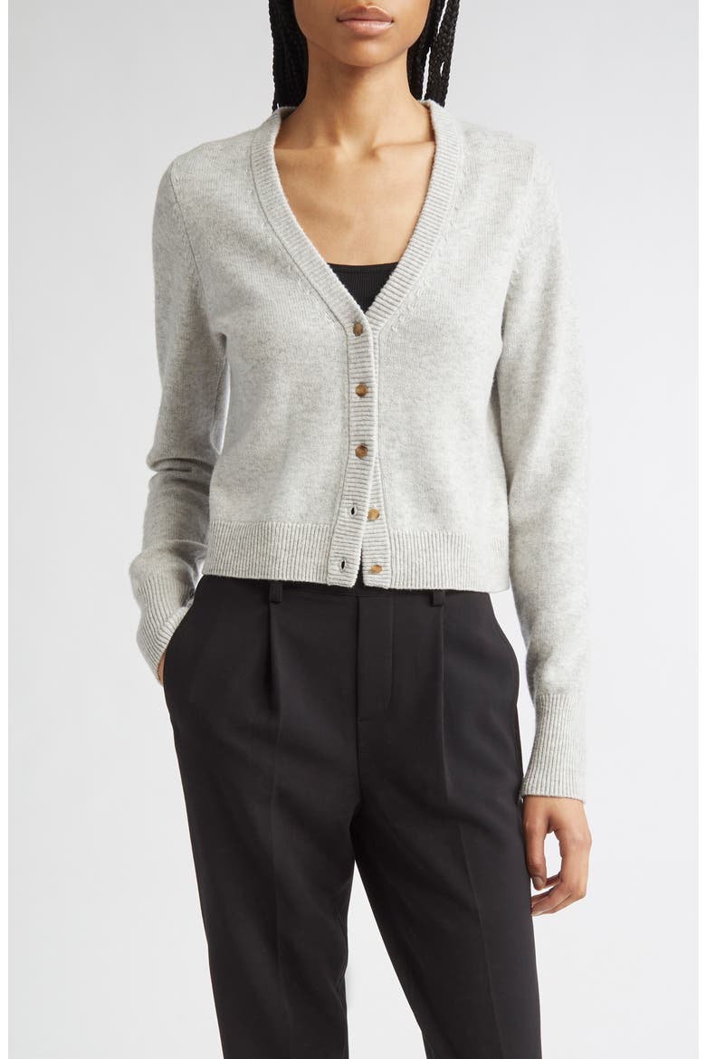 Wool & Cashmere Cardigan, Main, color, MED HEATHER GREY