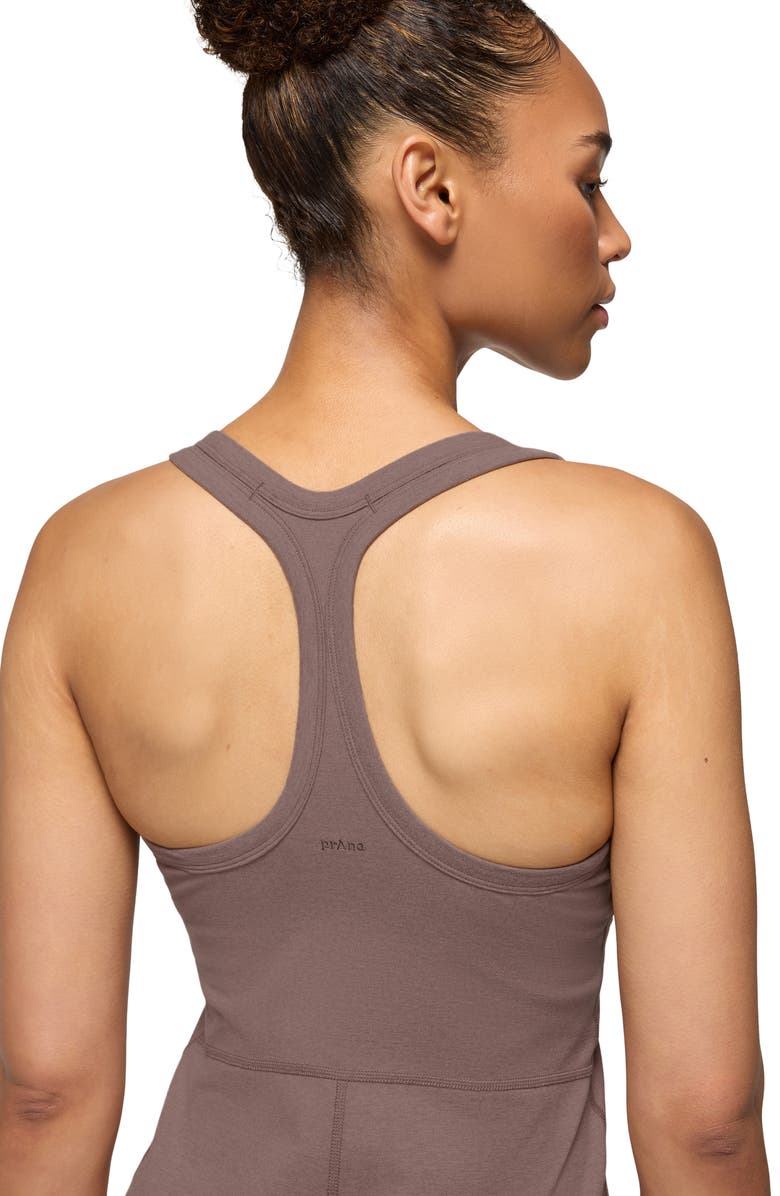 prAna Hevana Racerback Performance Midi Dress, Alternate, color, Carob Heather