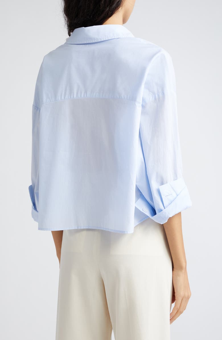 TWP Soon to Be Ex Cotton Button-Up Crop Shirt, Alternate, color, Baby Blue