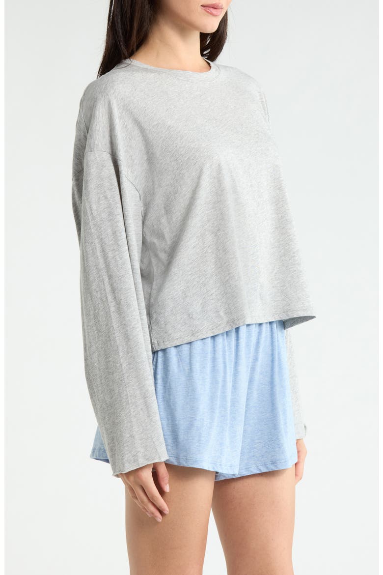 Organic Pima Cotton Long Sleeve Lounge T-Shirt, Alternate, color, STORM GREY HEATHER