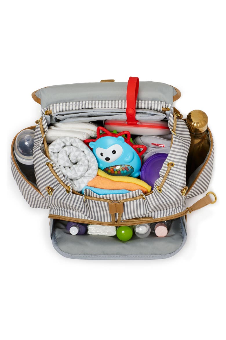 Grand Central Take-It-All Diaper Backpack, Alternate, color, GREY/ OFF WHITE