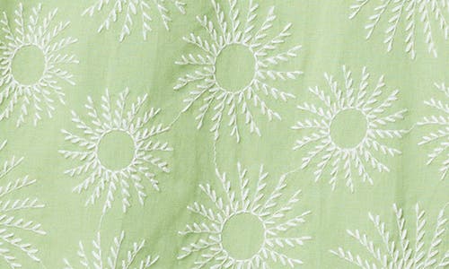 Scotch & Soda Floral-embroidered Shirt In Pistachio