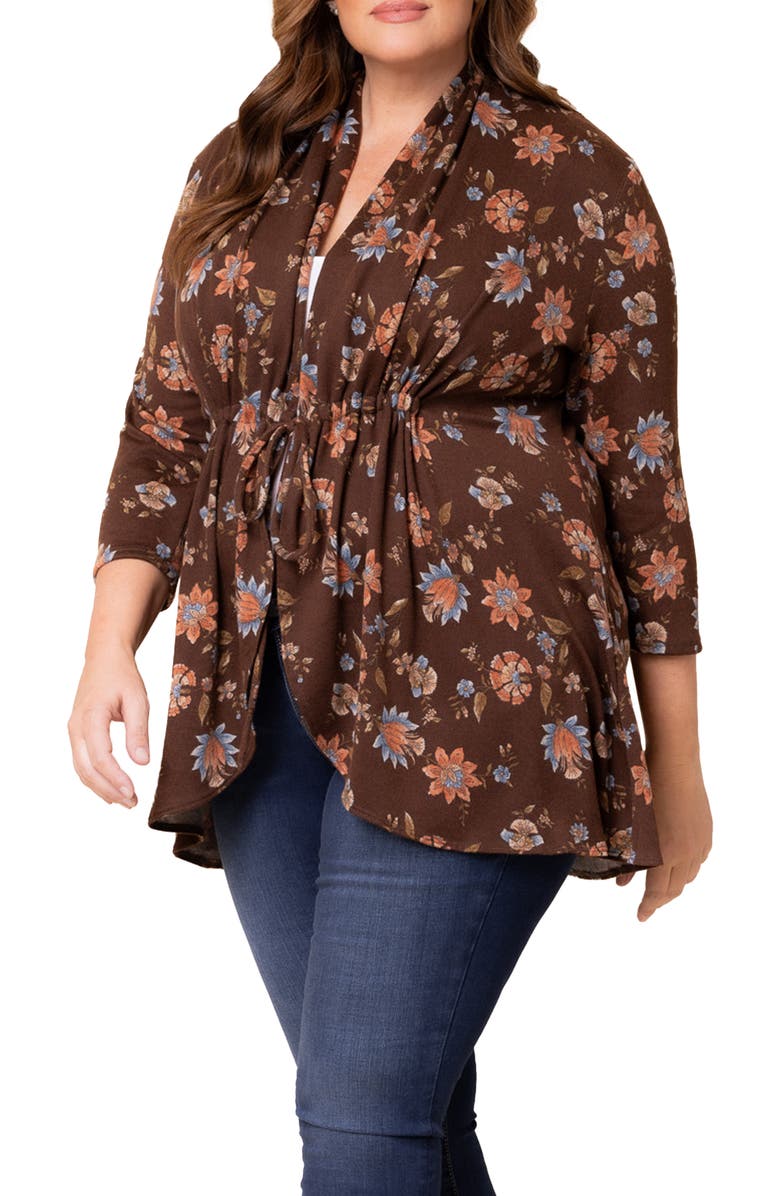Kiyonna Lori Print Tunic Jacket, Alternate, color, 