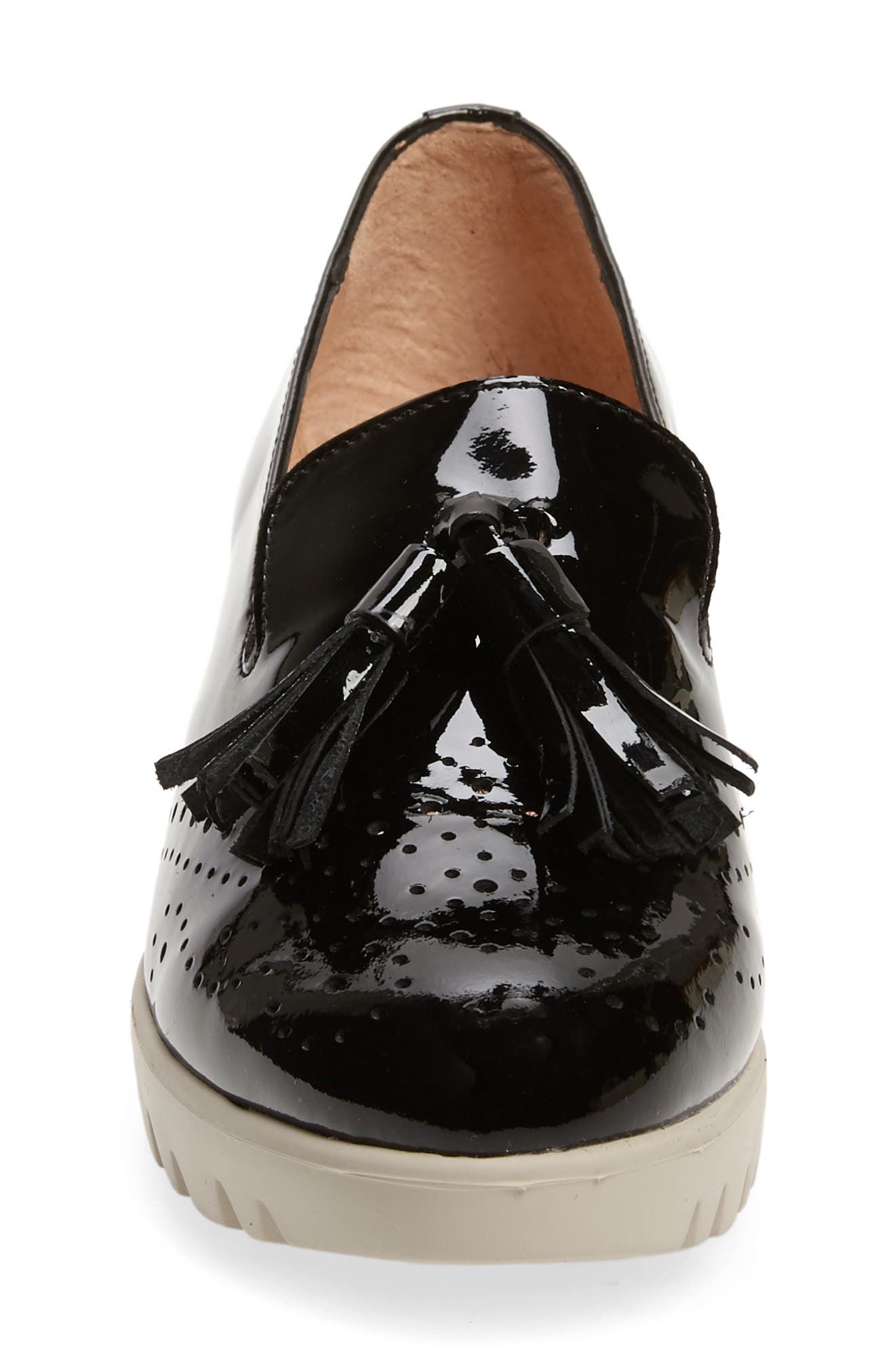 C-3366 Loafer Wedge, Alternate, color, NEGRO/ NEGRO PATENT LEATHER