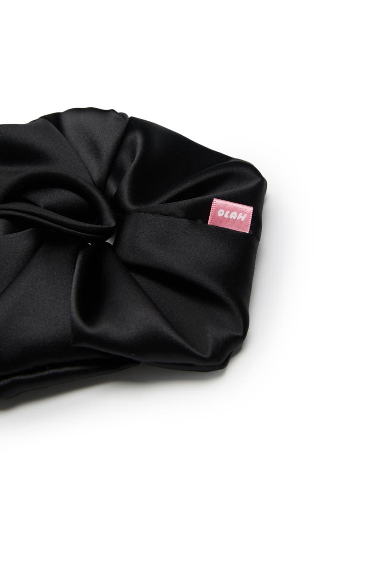OLAH Tulip Silk Hair Tie Scrunchie, Alternate, color, Black