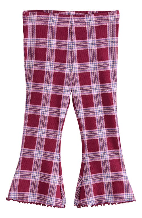 Next Kids' Check Rib Flare Leggings In Pink