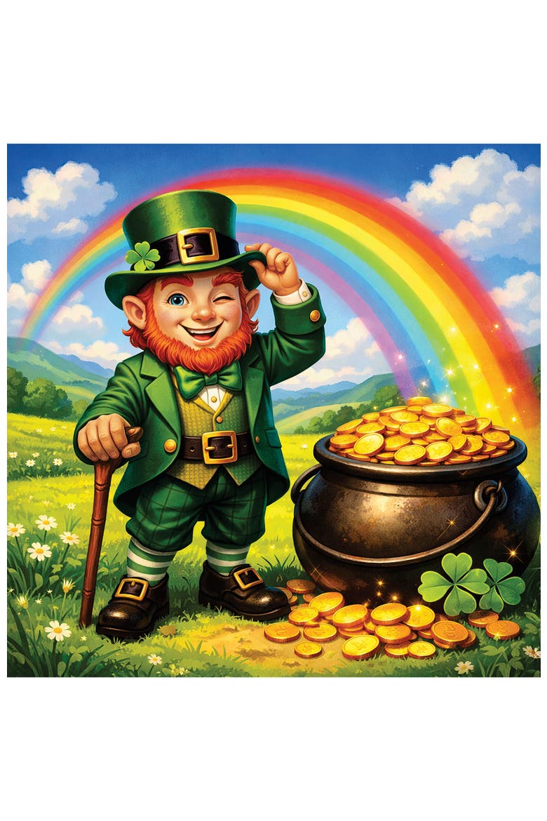 St. Patrick's Day 100 Piece Puzzle - Shamrock Wishes - 10"x10", Alternate, color, Multicolor