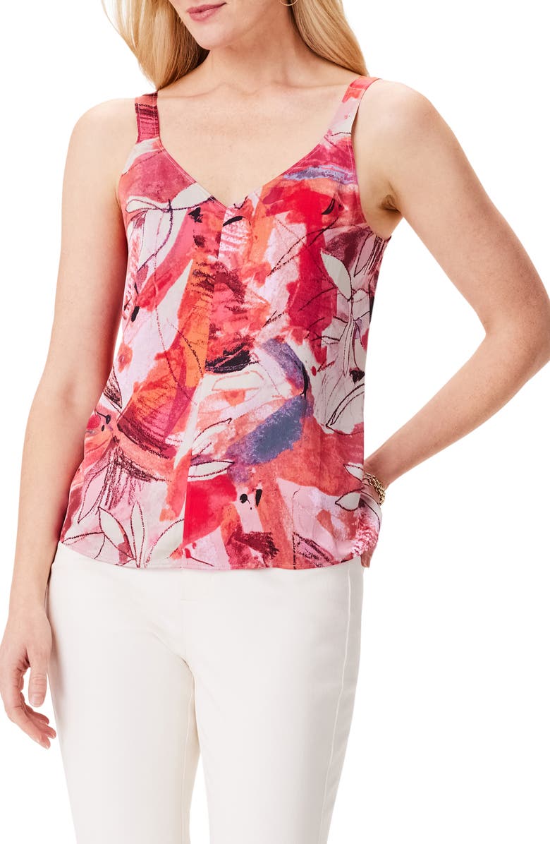 NIC+ZOE Scribble Bouquet Crepe Tank, Main, color, 