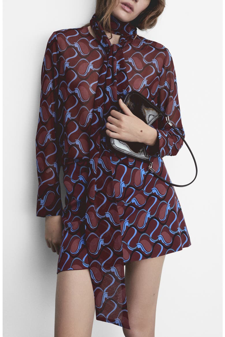 Bow Button-Up Shirt, Main, color, MAROON