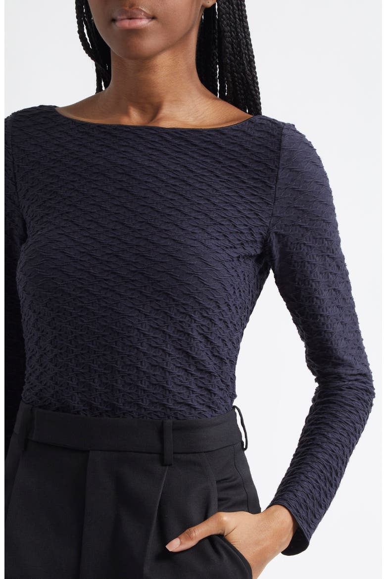 Textured Jersey Top, Alternate, color, SOLID DARK BLUE