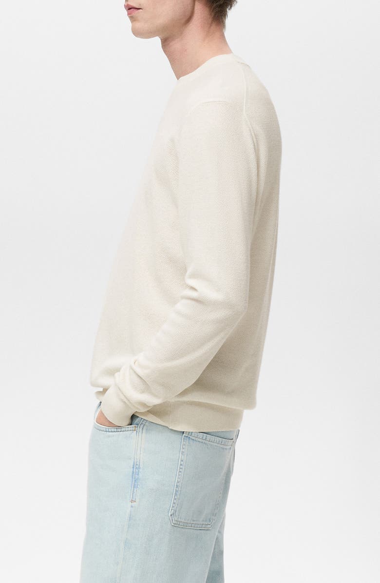 MANGO Regular Fit Fine Knit Sweater, Alternate, color, Ivory White