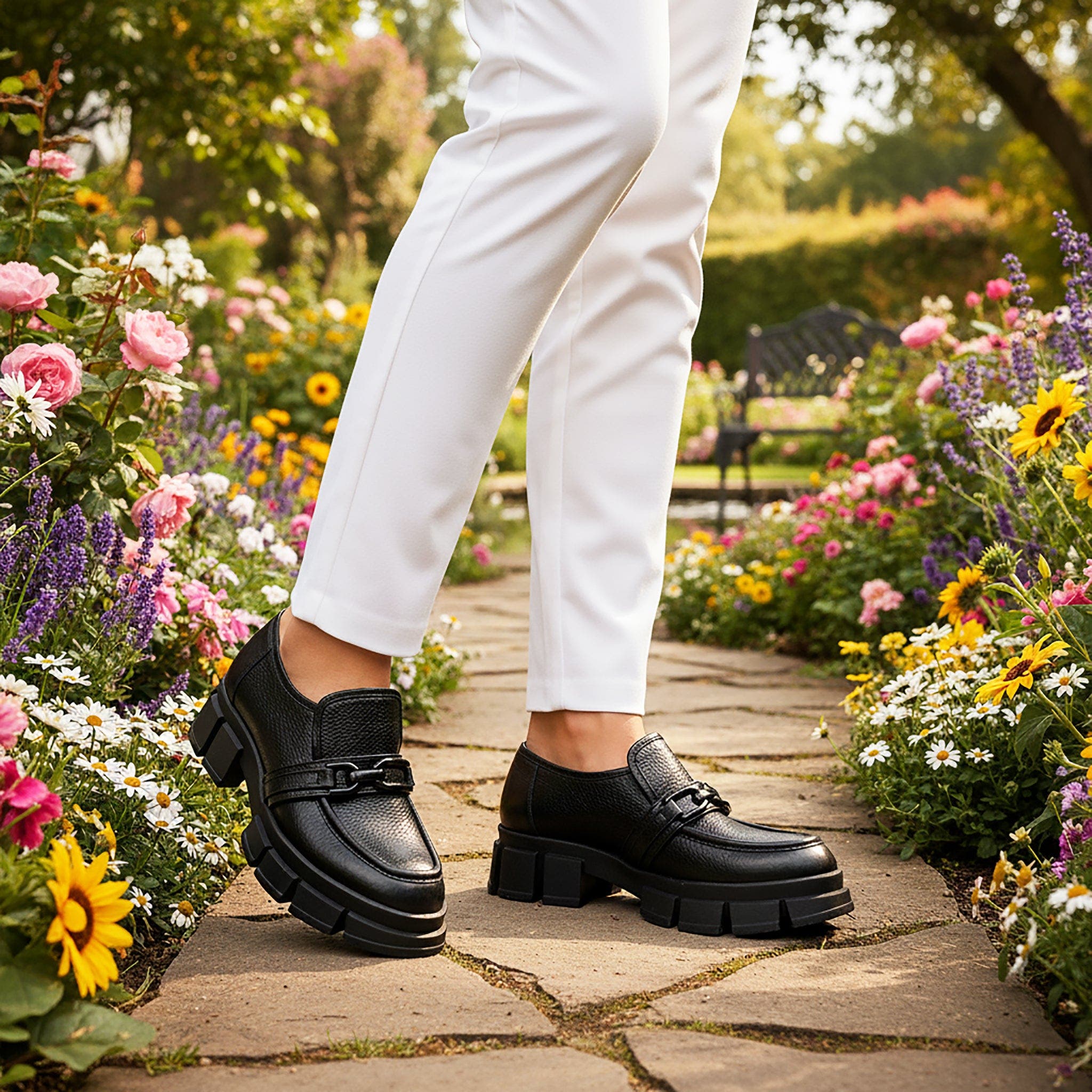 BEAUTIISOLES Raquel Leather Loafer, Alternate, color, Black