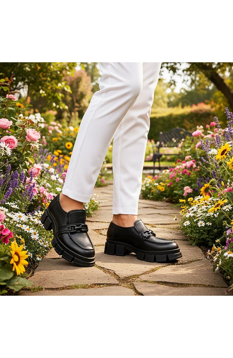 BEAUTIISOLES Raquel Leather Loafer, Alternate, color, Black