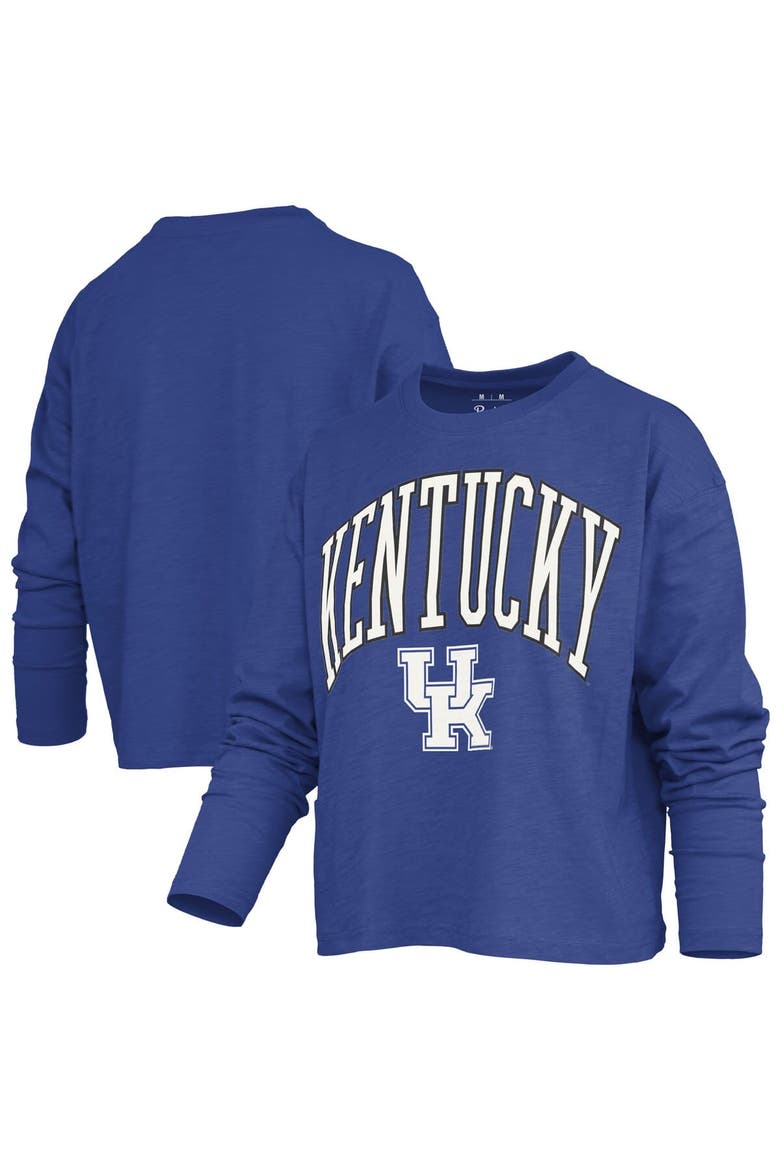 Women's Pressbox Royal Kentucky Wildcats Motley Boxy Waist-Length Long Sleeve T-Shirt, Main, color, Royal