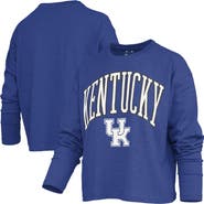 PRESSBOX Women's Pressbox Royal Kentucky Wildcats Motley Boxy Waist-Length Long Sleeve T-Shirt