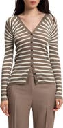 BOSS Fayani Striped Wool Cardigan