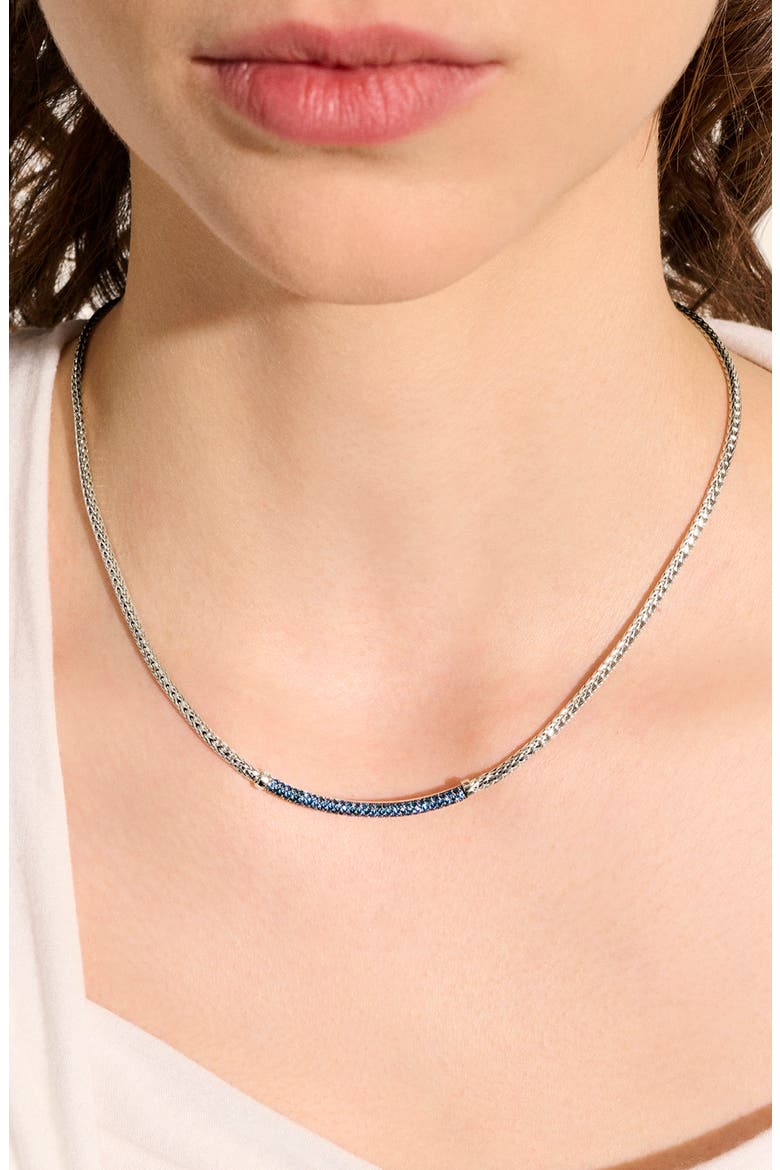 JH Essentials Necklace, Alternate, color, SILVER/ BLUE SAPPHIRE