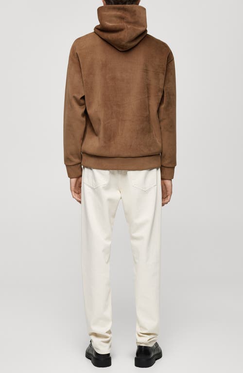 Mango Corduroy Pullover Hoodie In Tobacco Brown
