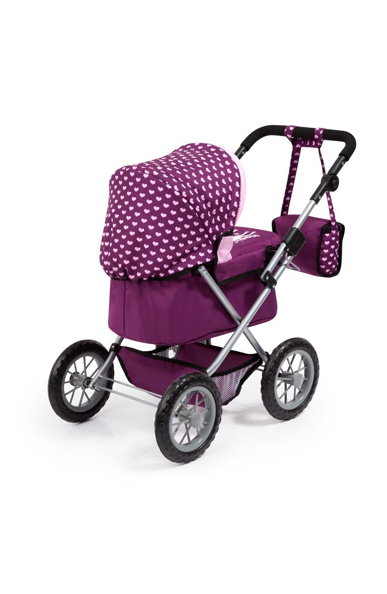 Bayer Design Trendy Pram Burgundy, Pink, Hearts, Alternate, color, Purple