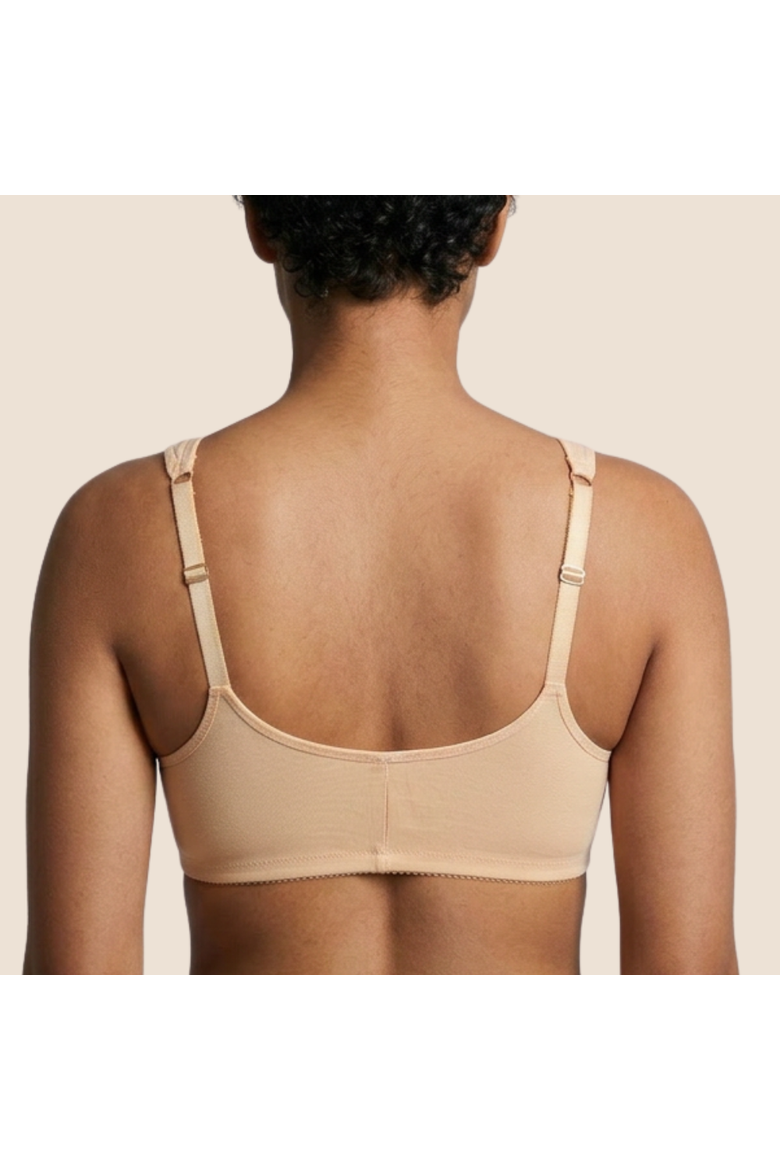 Ease Cotton Front Closure Bra for Mastectomy 2-Pack, Alternate, color, Buff