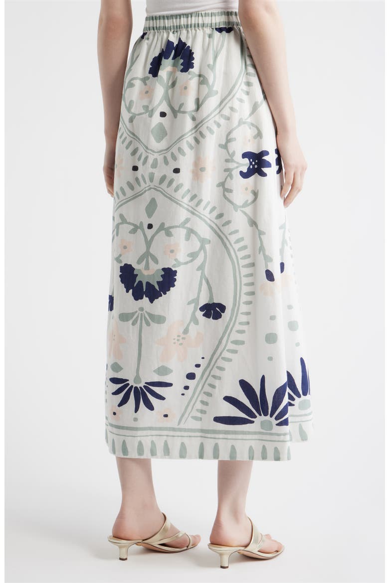 Juliet Floral Cotton & Linen Skirt, Alternate, color, LILIANA BLUE SURF PRINT