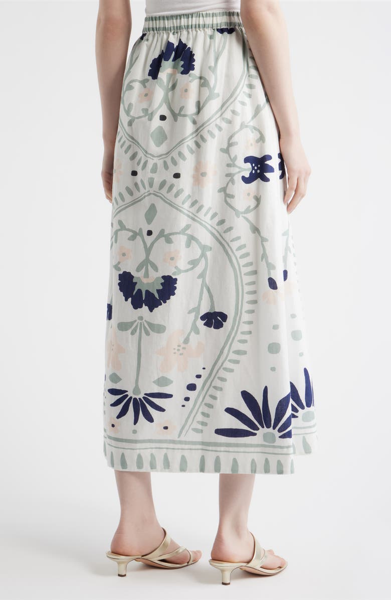 Cleobella Juliet Floral Cotton & Linen Skirt, Alternate, color, Liliana Blue Surf Print