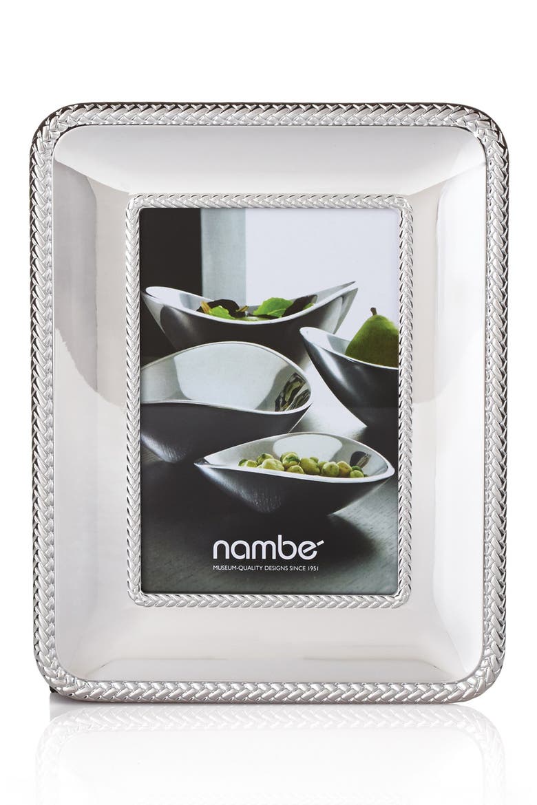 Braid Chrome Picture Frame, Main, color, SILVER