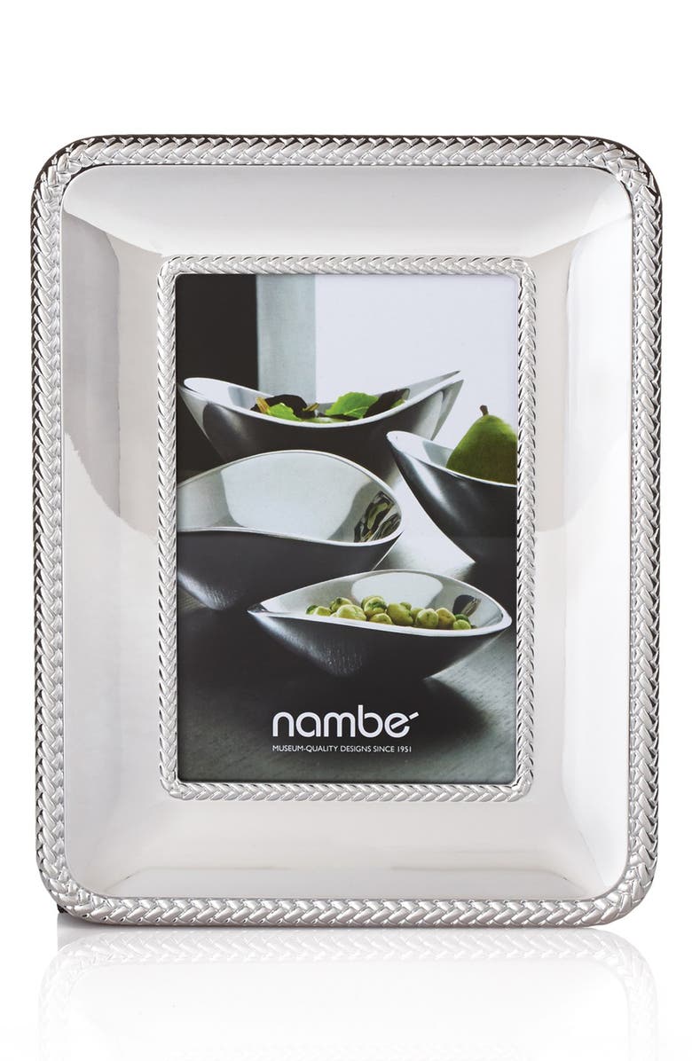 Nambé Braid Chrome Picture Frame, Main, color, Silver
