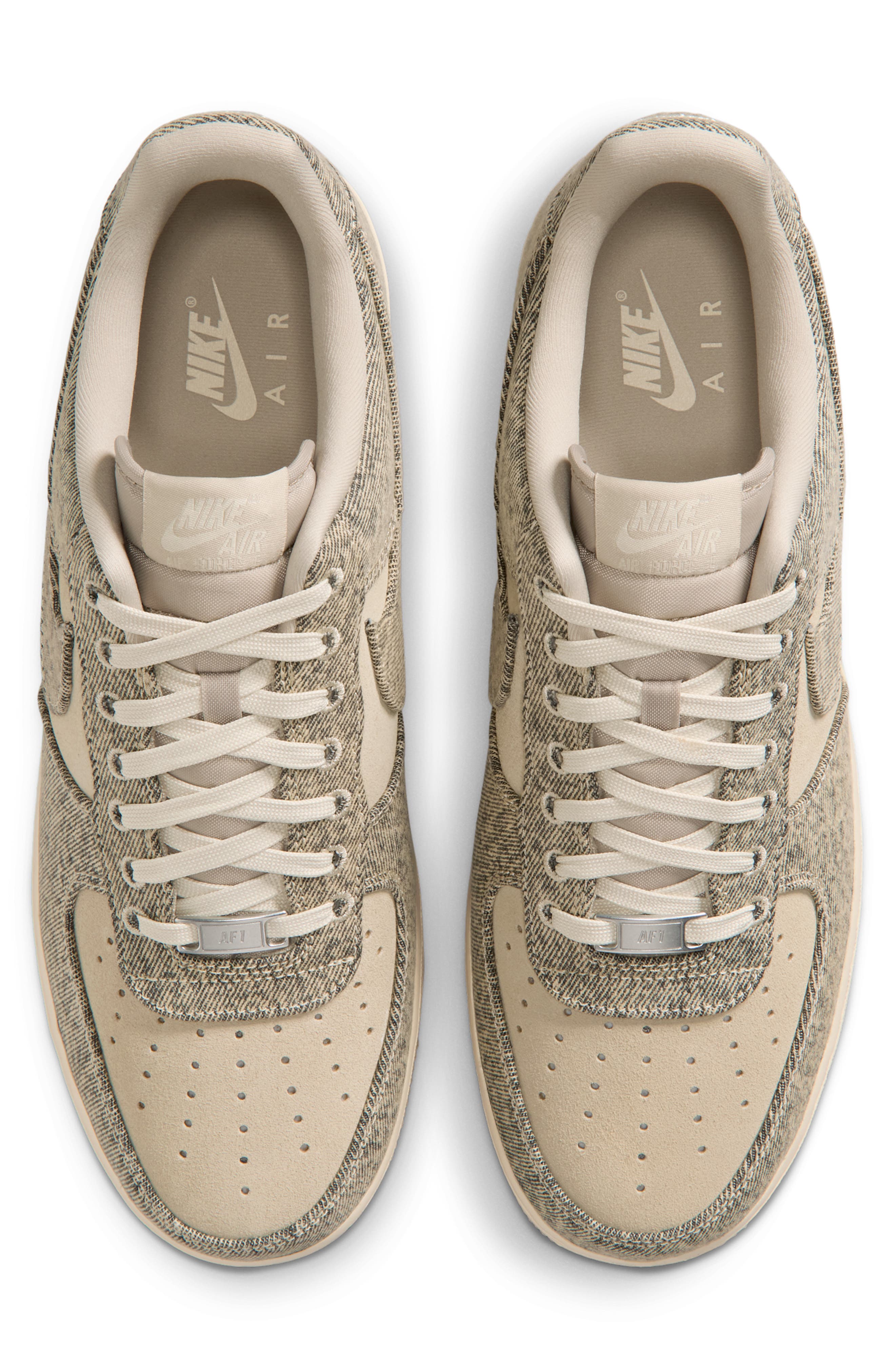 Air Force 1 '07 LV8 Denim Basketball Sneaker, Alternate, color, KHAKI/ SILVER/ DESERT KHAKI
