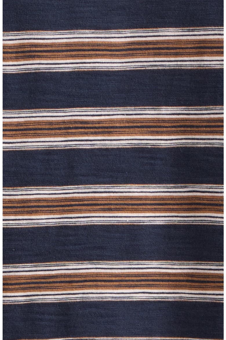 Stripe Polo, Alternate, color, BROWN/ BLUE