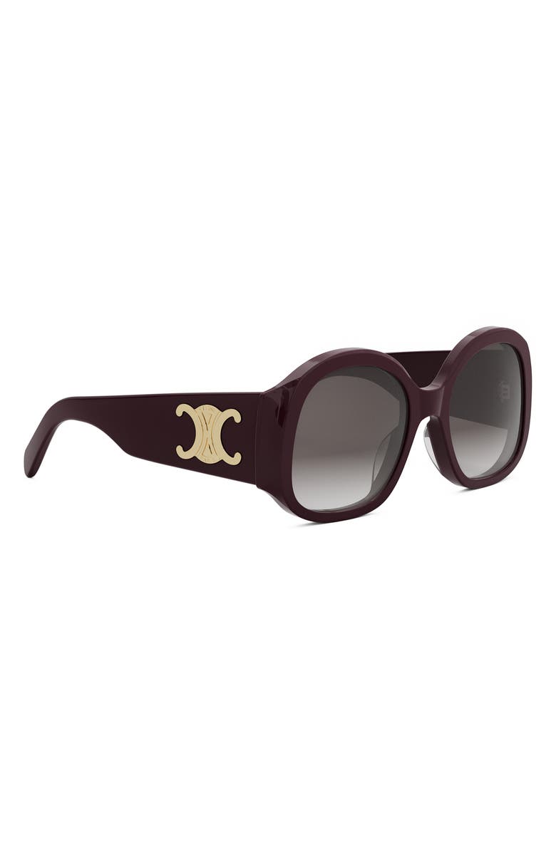 CELINE Maxi Triomphe 54mm Round Sunglasses, Alternate, color, Shiny Dark Brown / Brown