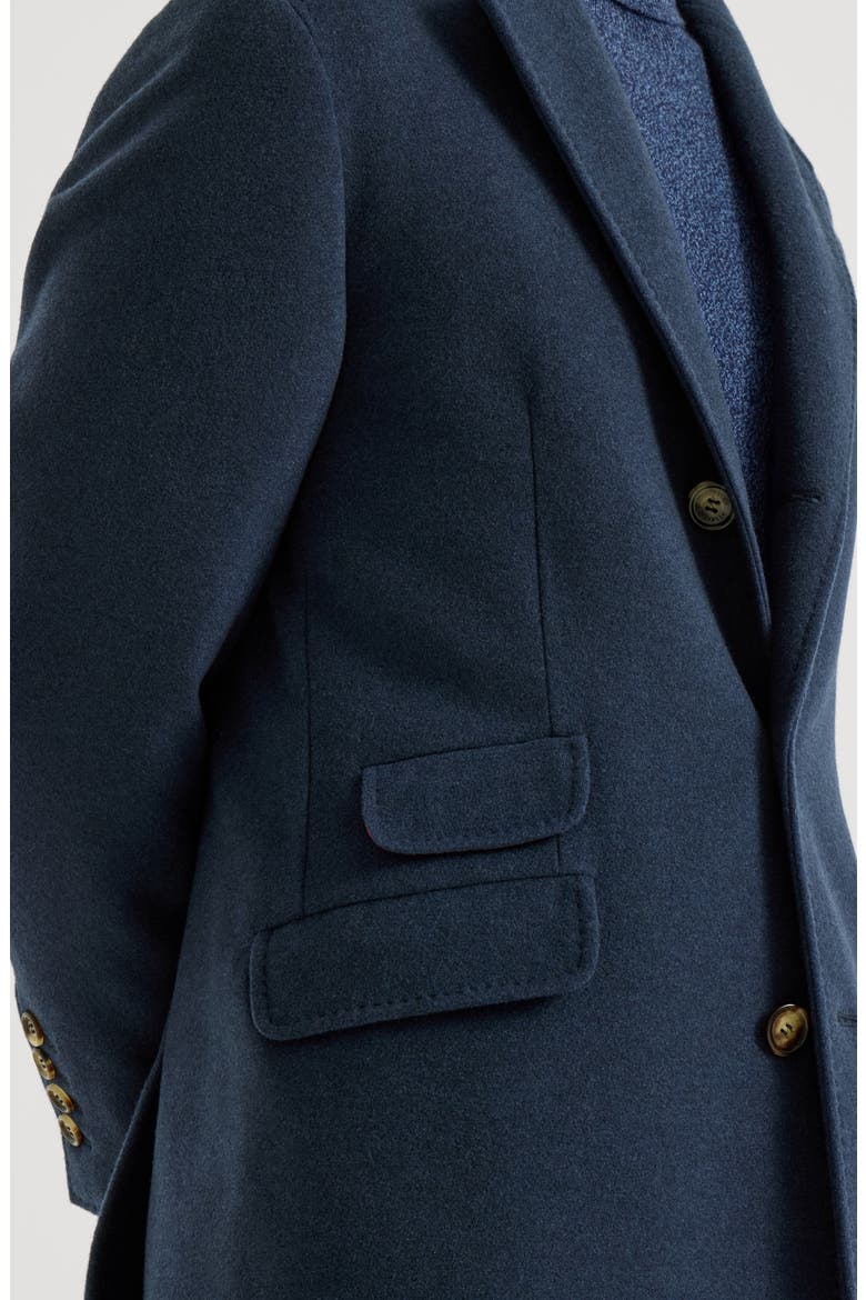 Lightweight water-resistant cashmere coat with double vents, Alternate, color, Avio Blue