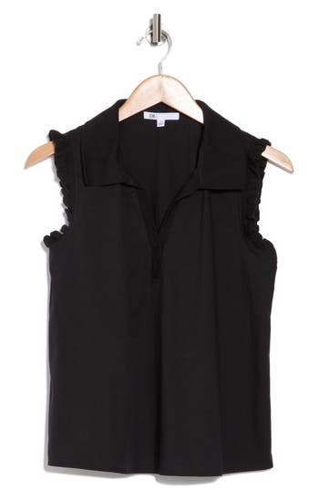 Dr2 By Daniel Rainn Ruffle Collar Poplin Tank