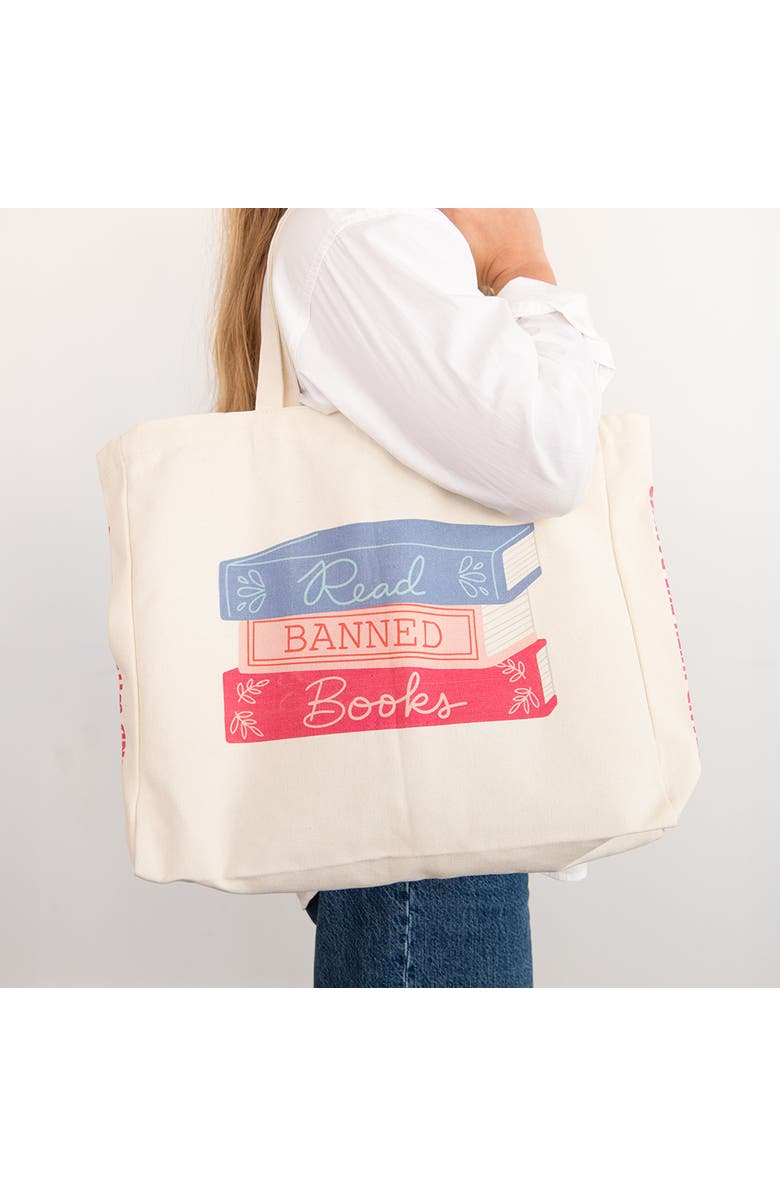Jollity & Co Book Club Read Banned Books Large Canvas Tote Bags, Alternate, color, Assorted Pre-Pack