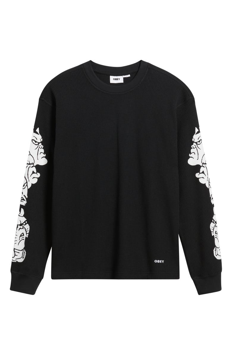 Obey Goblin Long Sleeve Thermal T-Shirt, Alternate, color, Black