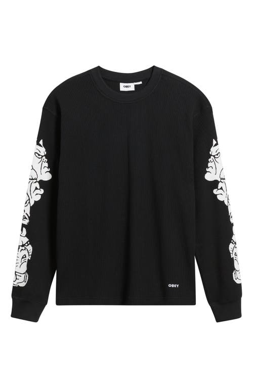 Obey Goblin Long Sleeve Thermal T-shirt In Black