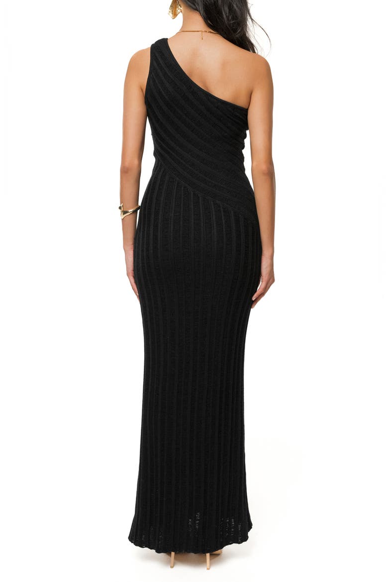 One-Shoulder Body-Con Maxi Dress, Alternate, color, BLACK