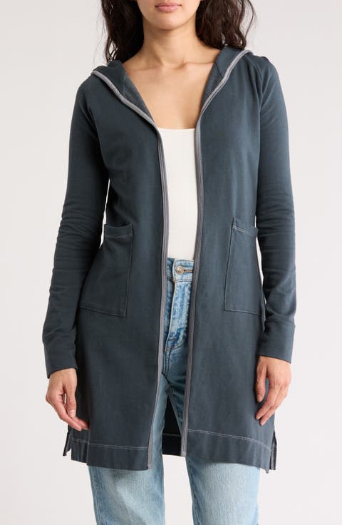 Wrap Front Hooded Cardigan