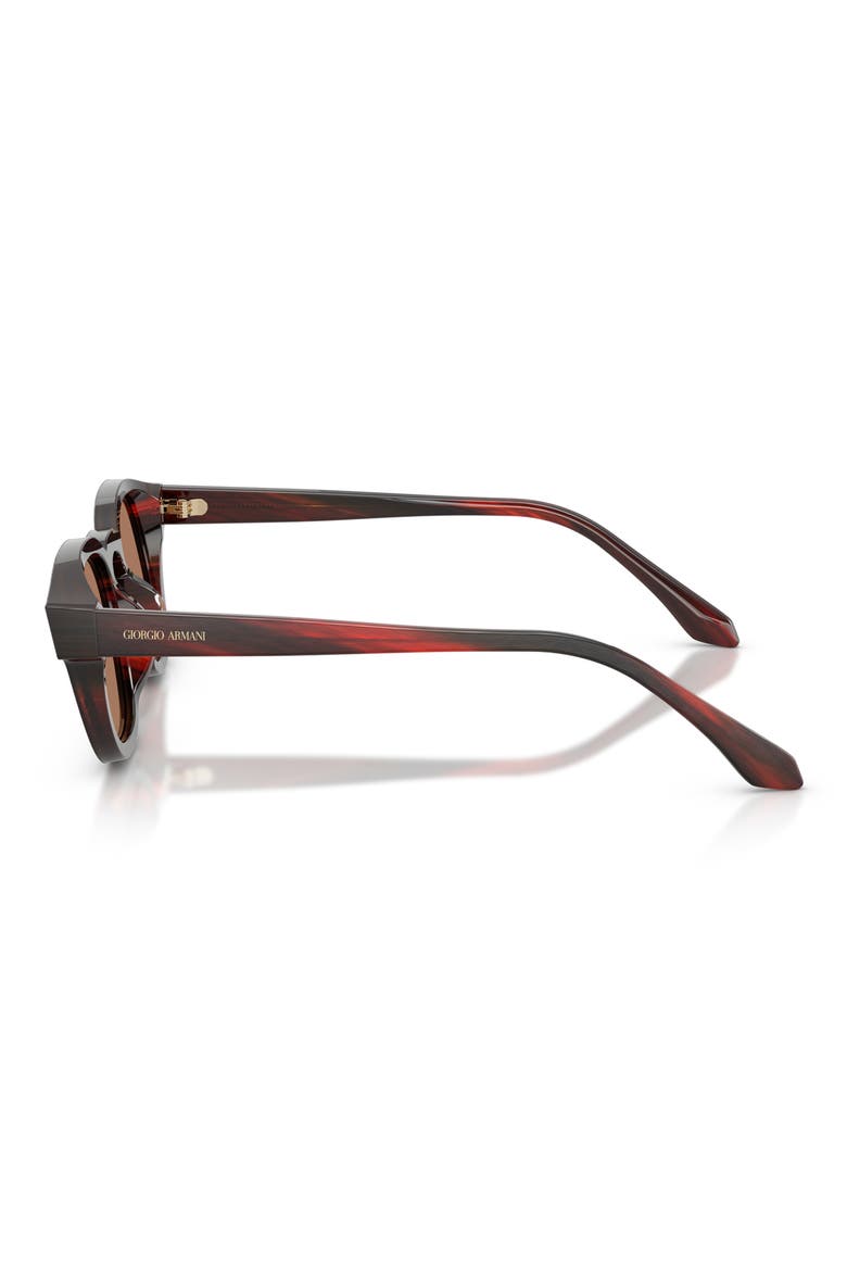 48mm Rectangle Sunglasses, Alternate, color, BRUSHED STRIPED RED / BROWN