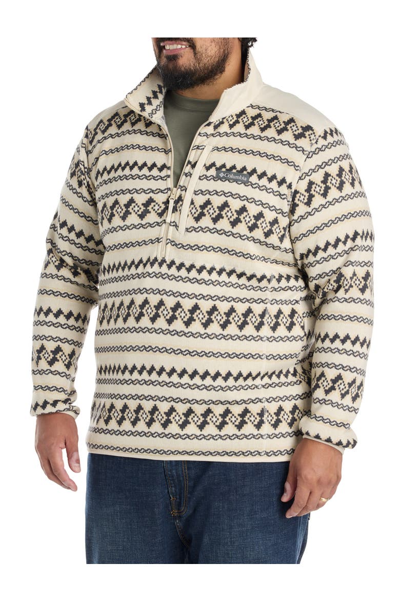 Big & Tall Southwest-Inspired 1/2-Zip Pullover, Main, color, DARK STONE